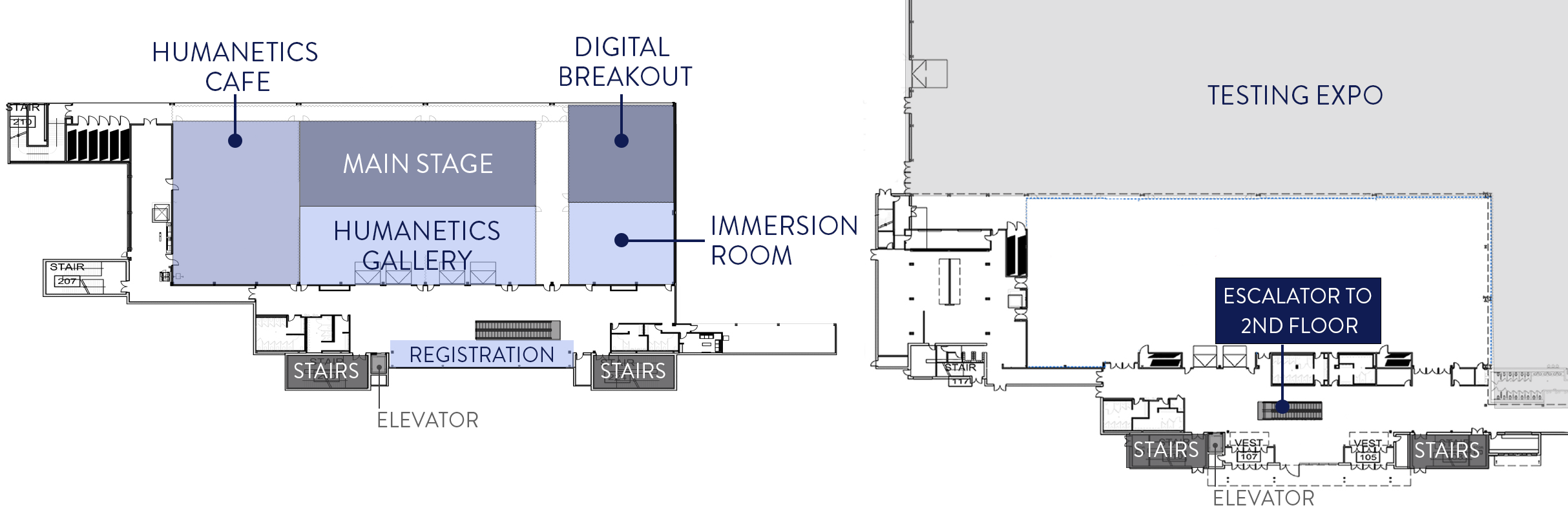 Map of Suburban Collection Showplace with areas of Safety Summit highlighted