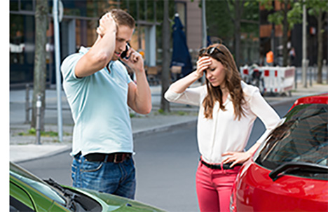 Man and woman in car crash