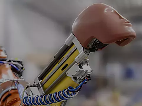 Test equipment with crash test dummy headform