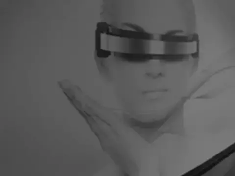 mg-sensor lobby mural of face with hi-tech glasses over eyes