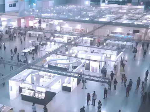 Arieal view of a tradeshow