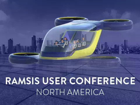 VTOL in front of Detroit skyline