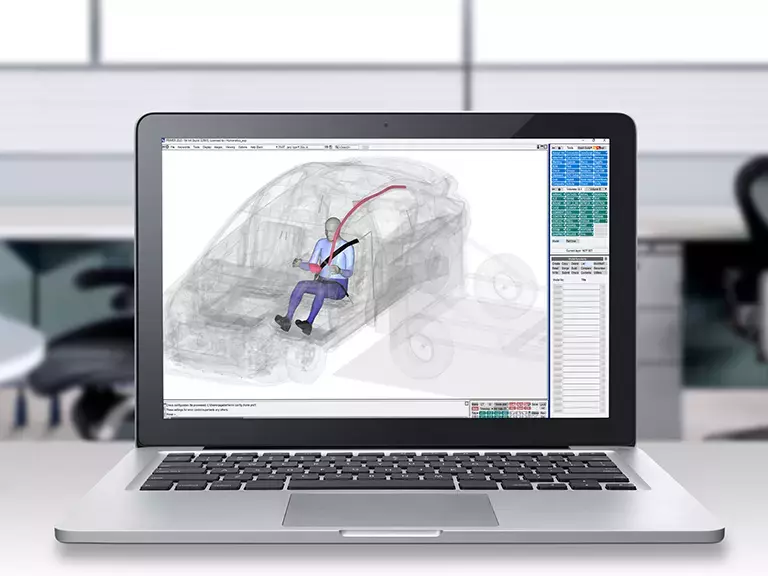 HBMConnect™ model in a mesh vehicle on a laptop