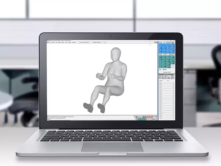 HBMConnect™ female model on a laptop