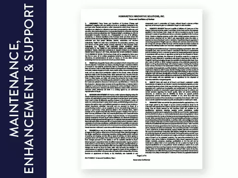 ME&S Agreement card with image of legal document