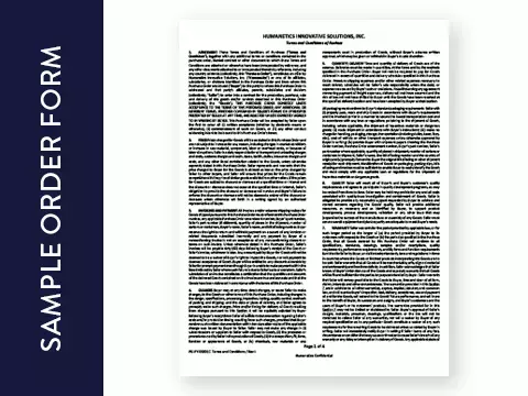 Sample Order Form card with image of legal document
