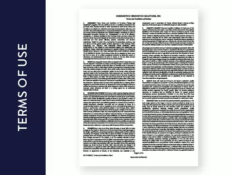 Terms of use teaser with legal documents