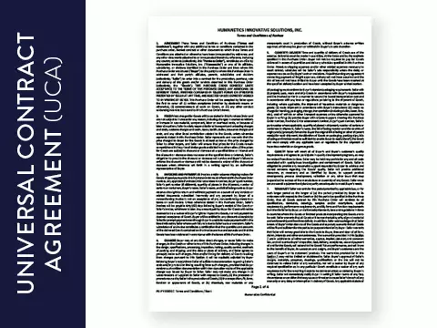 UCA card with image of legal document