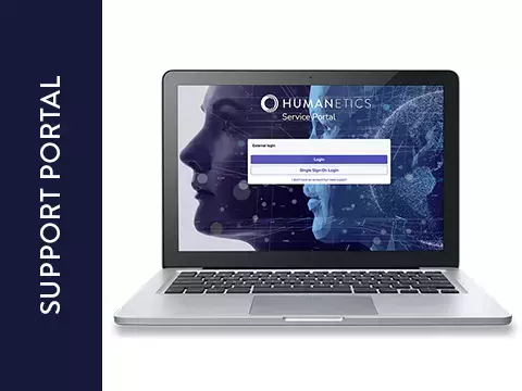 Image of the Humanetics Support Portal on a laptop