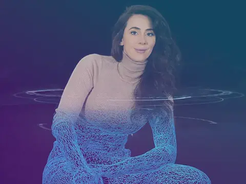 Woman being scanned into a digital model 