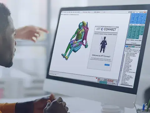 person with APT connect on computer monitor