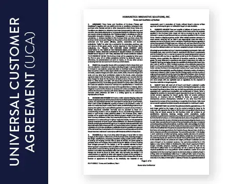 UCA card with image of legal document
