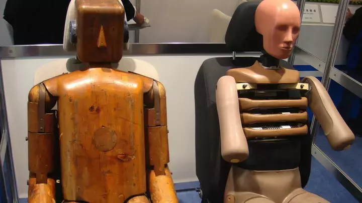 Old and new crash test dummy