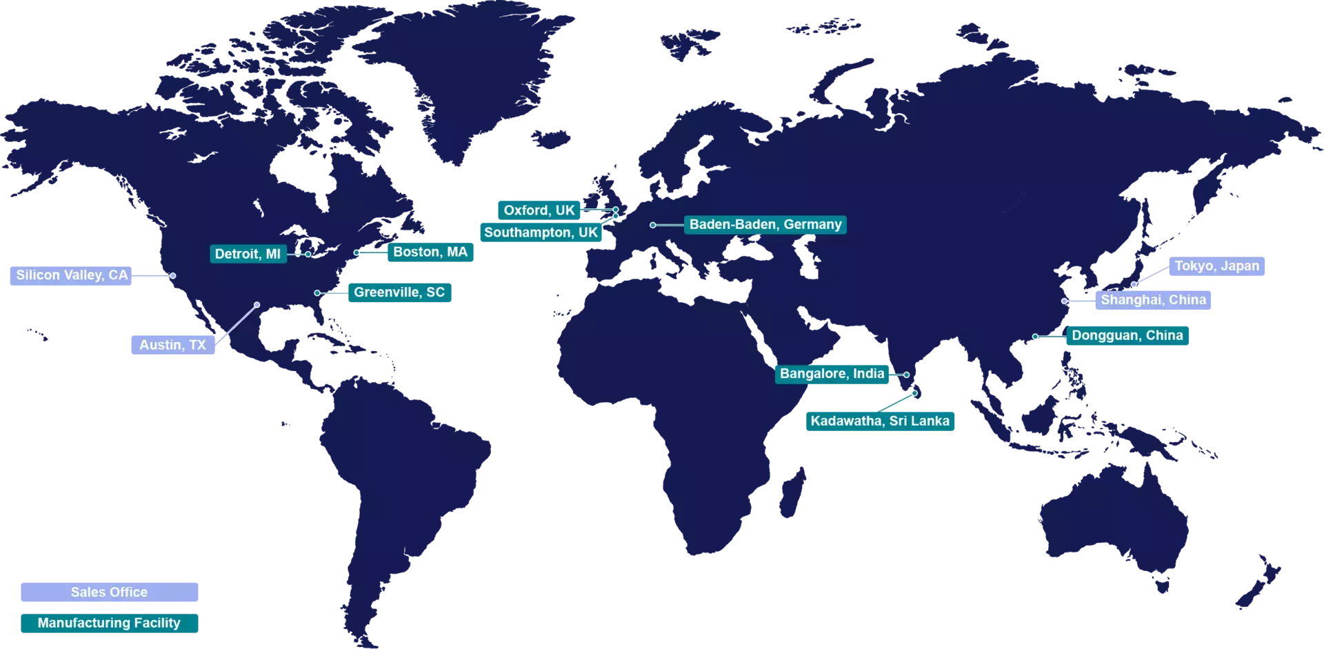 Humanetics Biomed Locations Globally