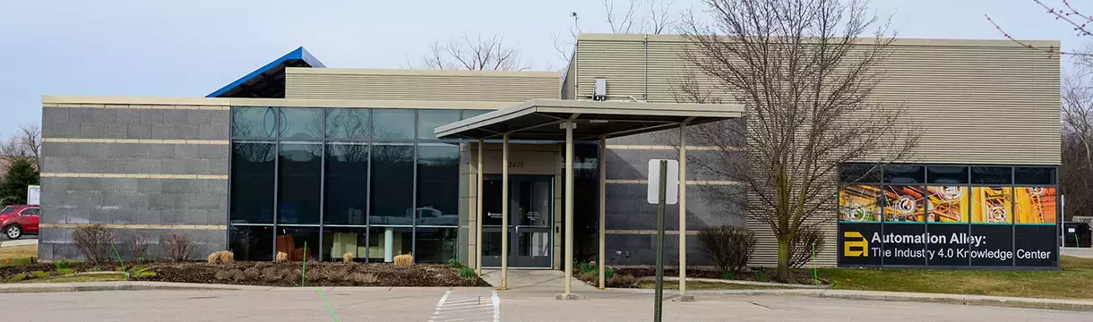 Exterior image of Automation Alley in Troy, Michigan.