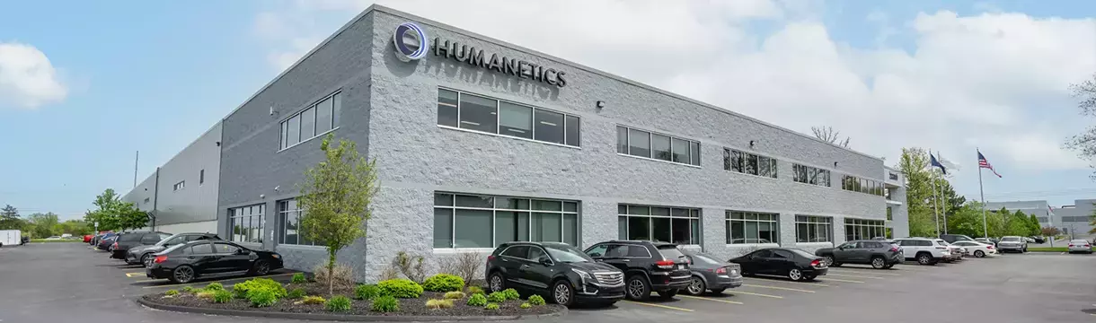 Exterior view of Humanetics Global Headquarters in Farmington Hills, Michigan