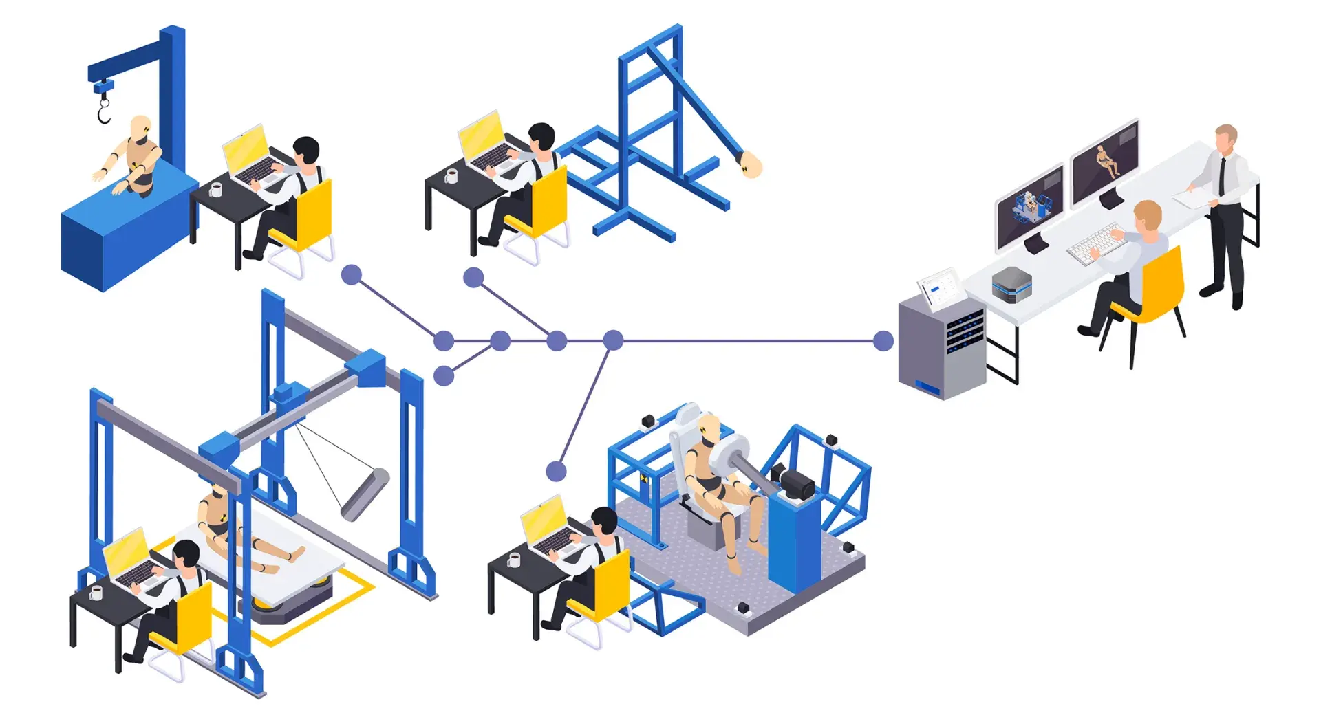 An illustration of a streamlined safety lab workflow