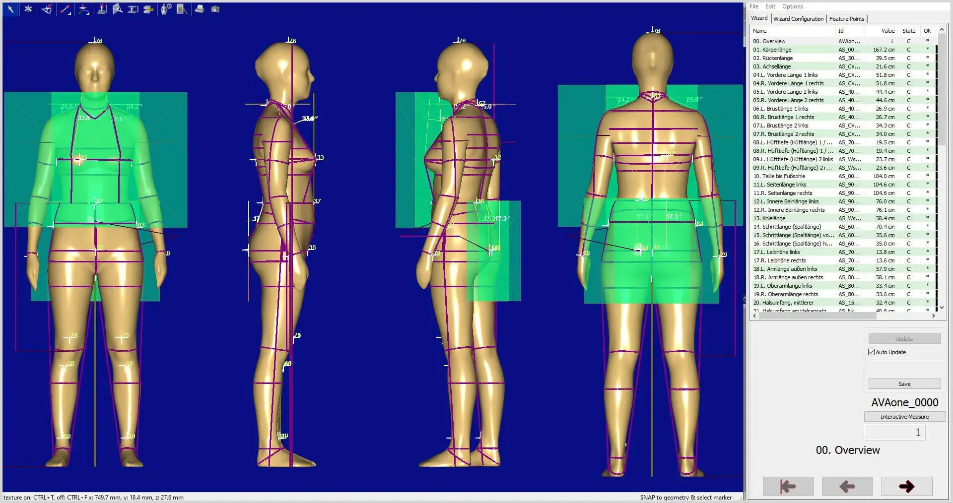 A screenshot of Anthroscan software in use