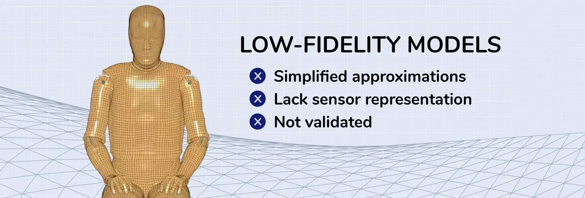 A diagram listing problems with low-fidelity models